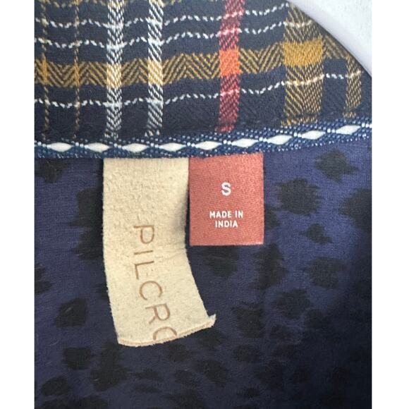 Pilcro Cropped Plaid Button Up Shirt Sz S Anthropologie High Low Frayed Hem Boxy - Picture 4 of 12